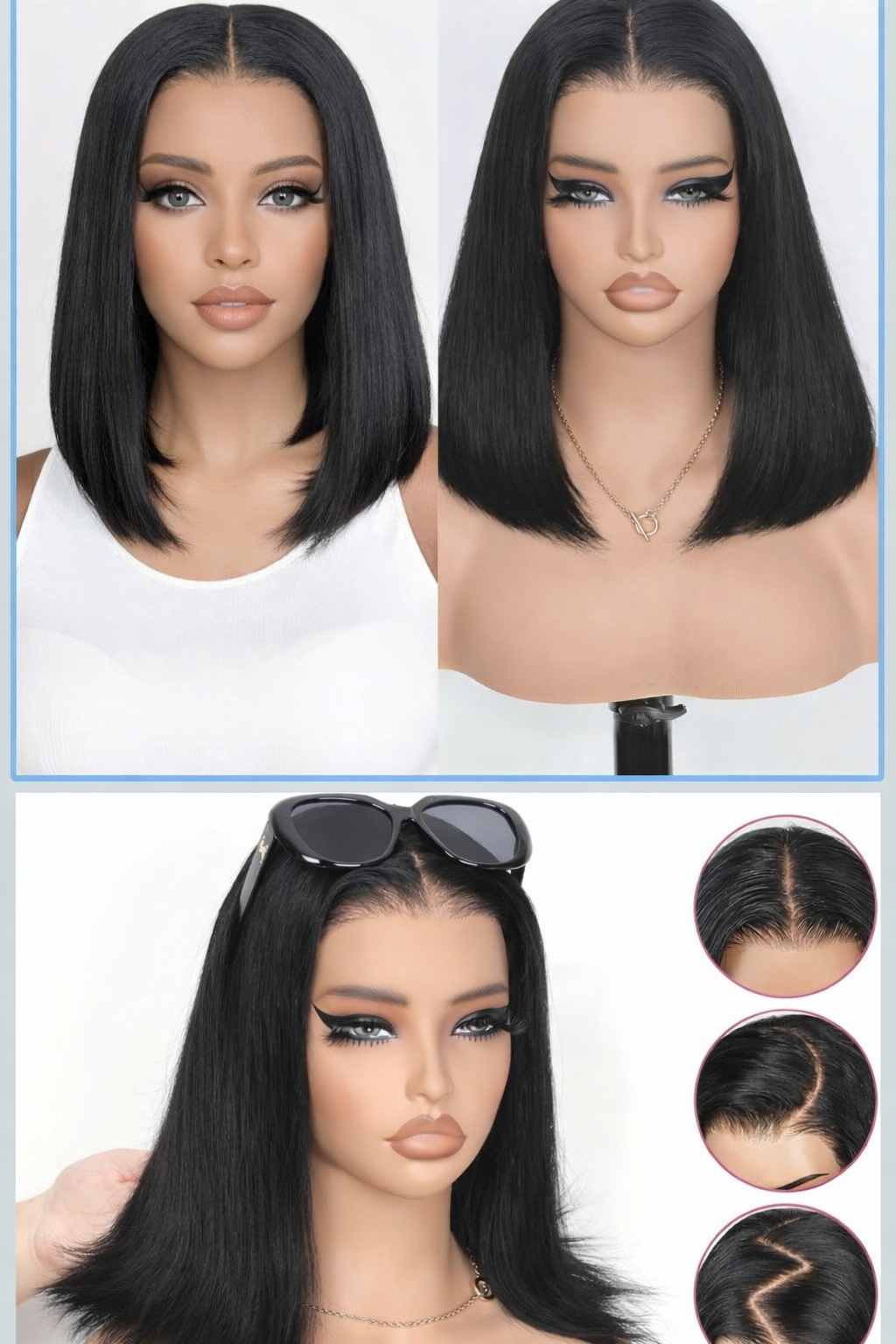 WEAR AND GO human hair bob 5*5 hair Pre cute pre cut  12 inches 250% density