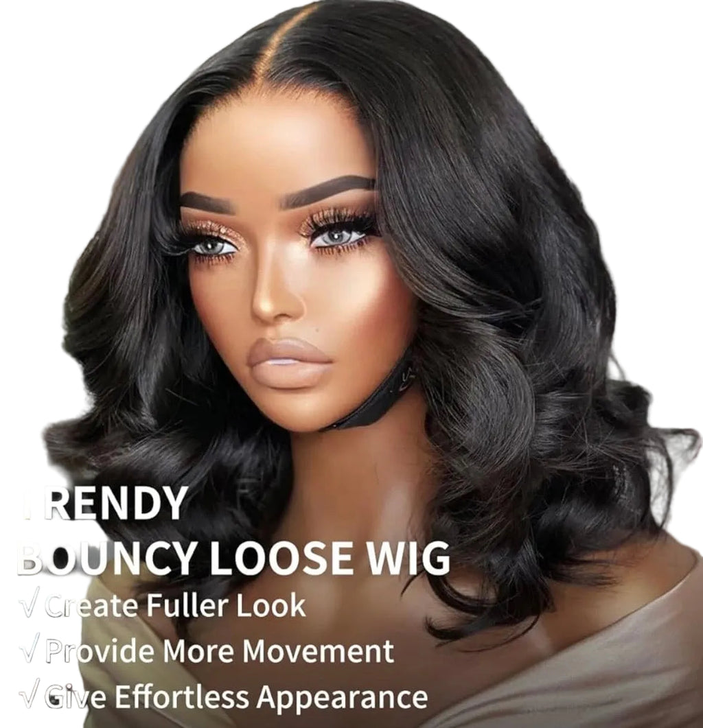 WEAR AND GO BODY WAVES 12 INCHES 250% DENSITY BOB 5*5 HD LACE WIGS %HUMAN HAIR