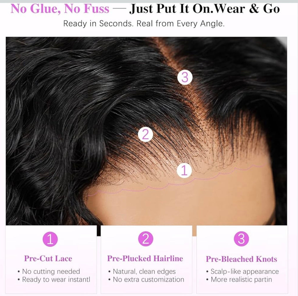 WEAR AND GO 250% DENSITY 14 INCHES HUMAN HAIR BURMESE CURLY PRE PLUCK PRE BLEACH PRE EVERYTHING