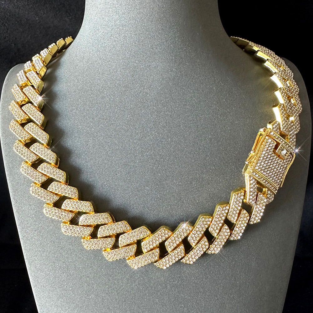 Necklace and Bracelet set for men Cuban style 18 inches 45 cm
