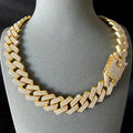 Necklace and Bracelet set for men Cuban style 18 inches 45 cm