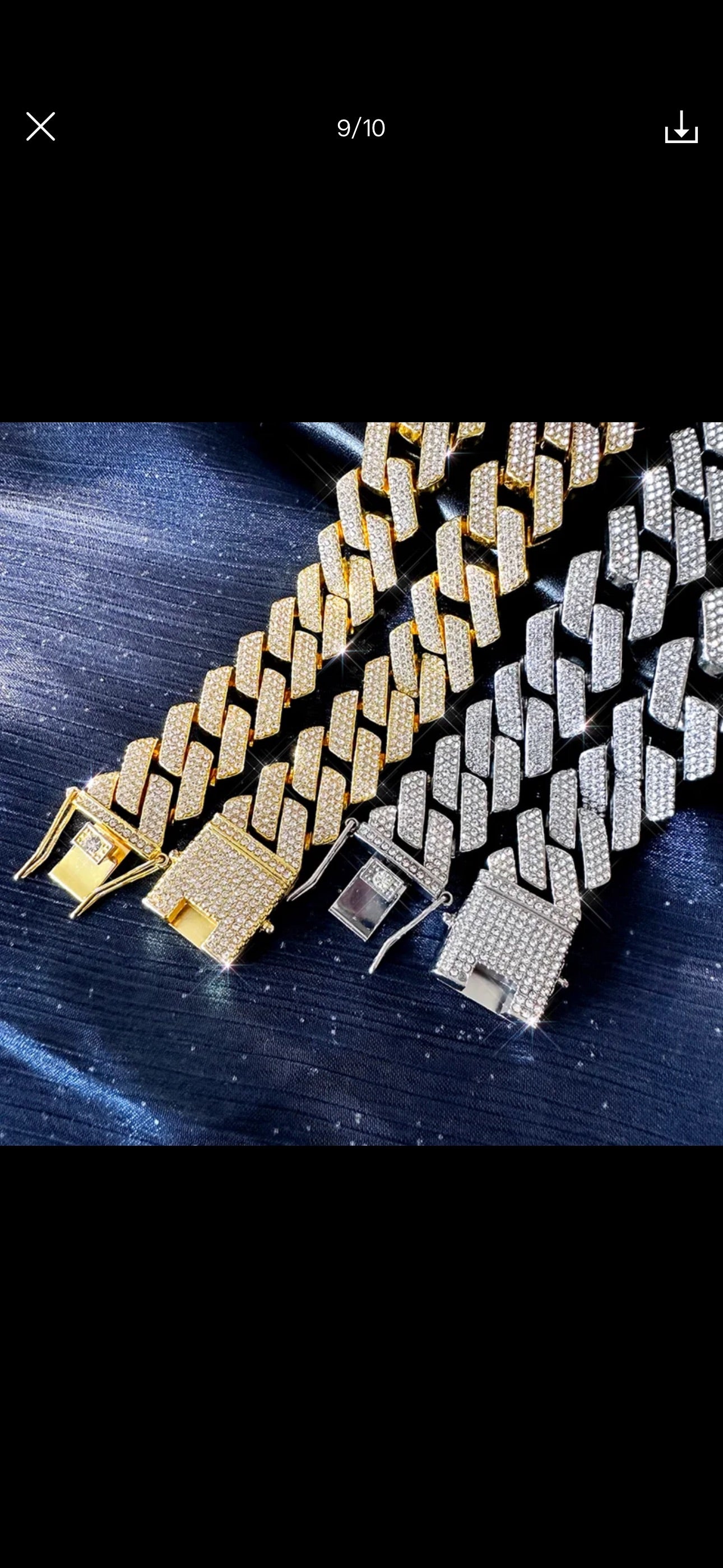 Necklace and Bracelet set for men Cuban style 18 inches 45 cm