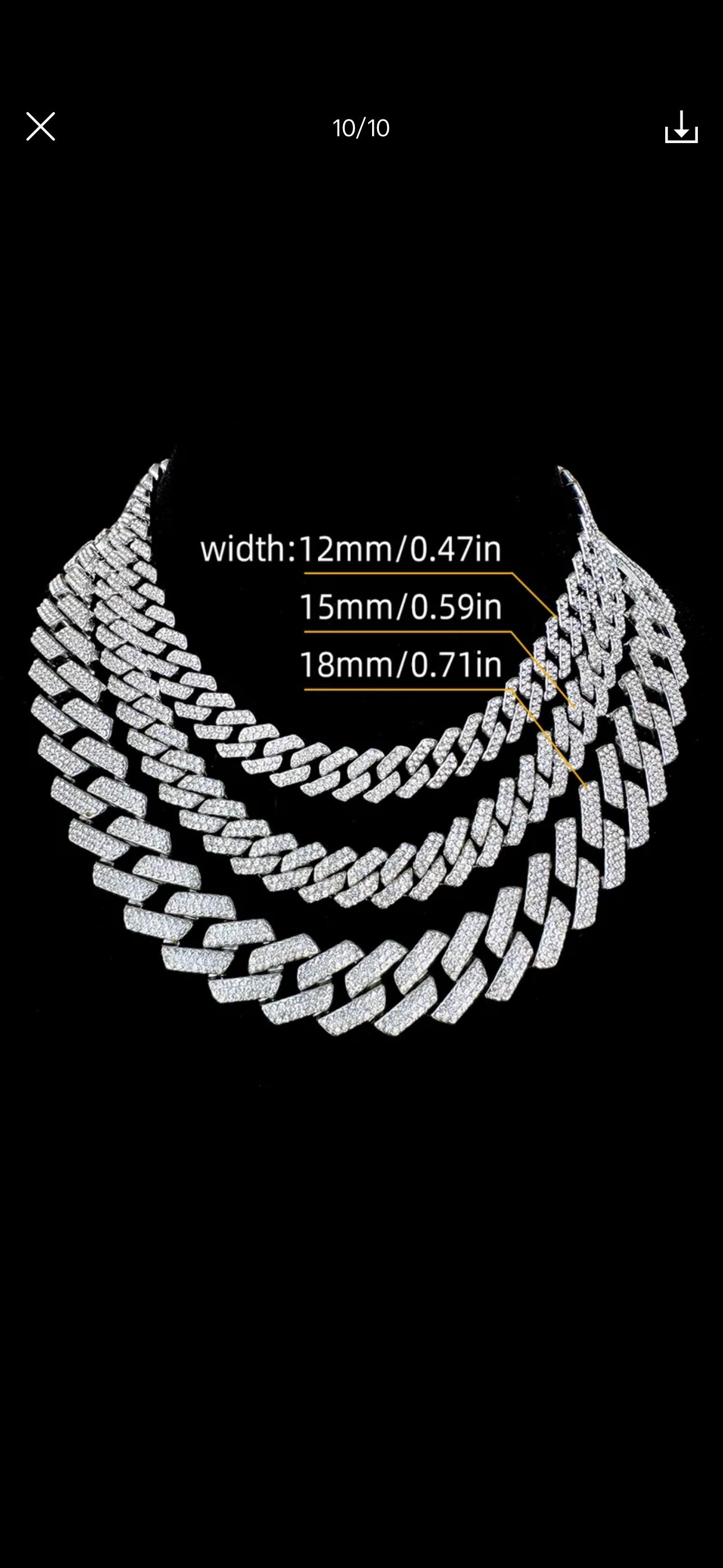 Necklace and Bracelet set for men Cuban style 18 inches 45 cm