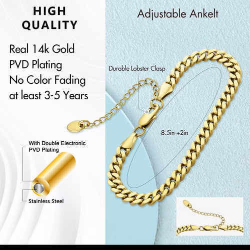 Anklet For Women IN GOLD STAINLESS STEEL