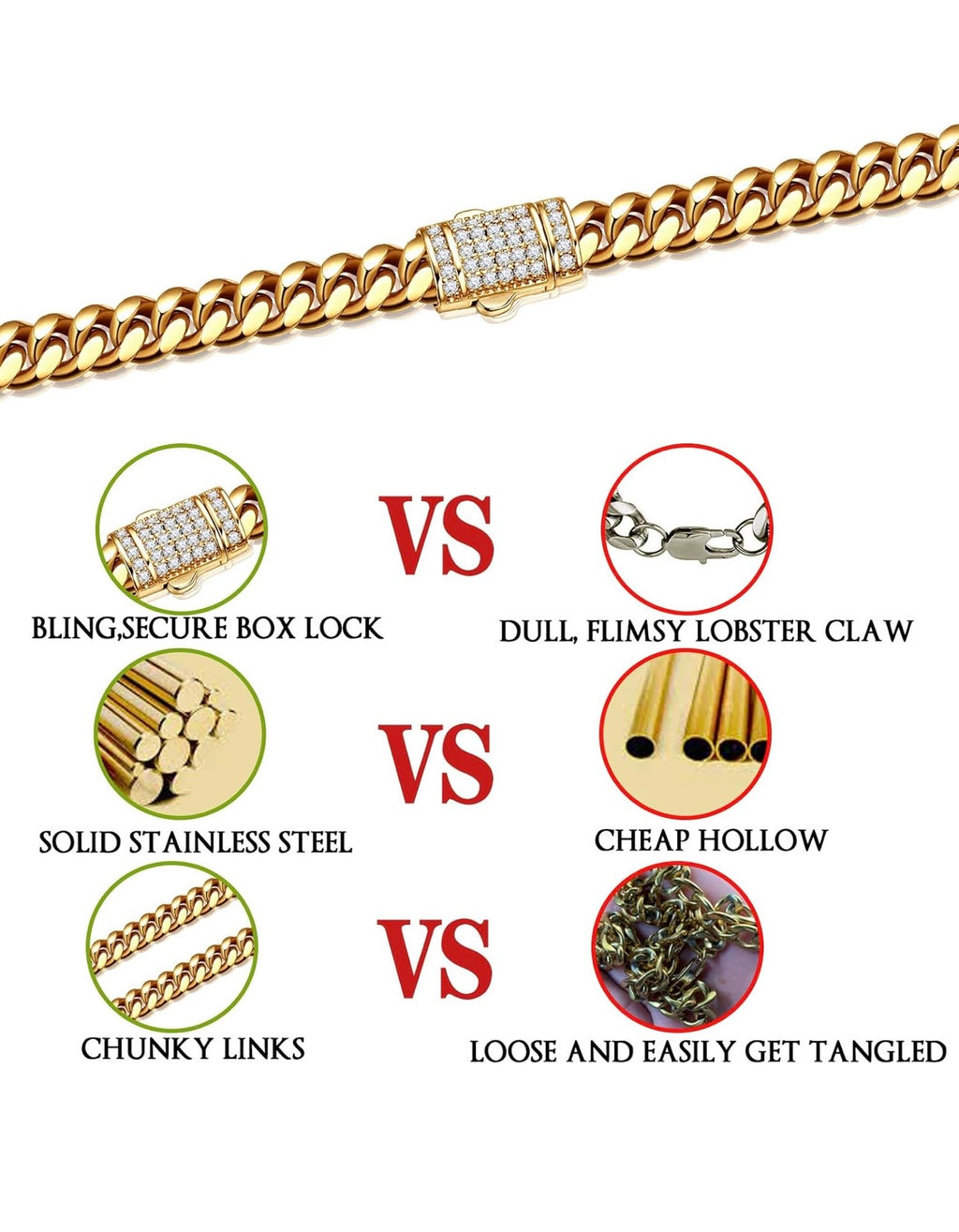 MEN NECKLACE PENDANT HYPOALLERGENICITY STAINLESS STEEL 6 MM 22 INCHES