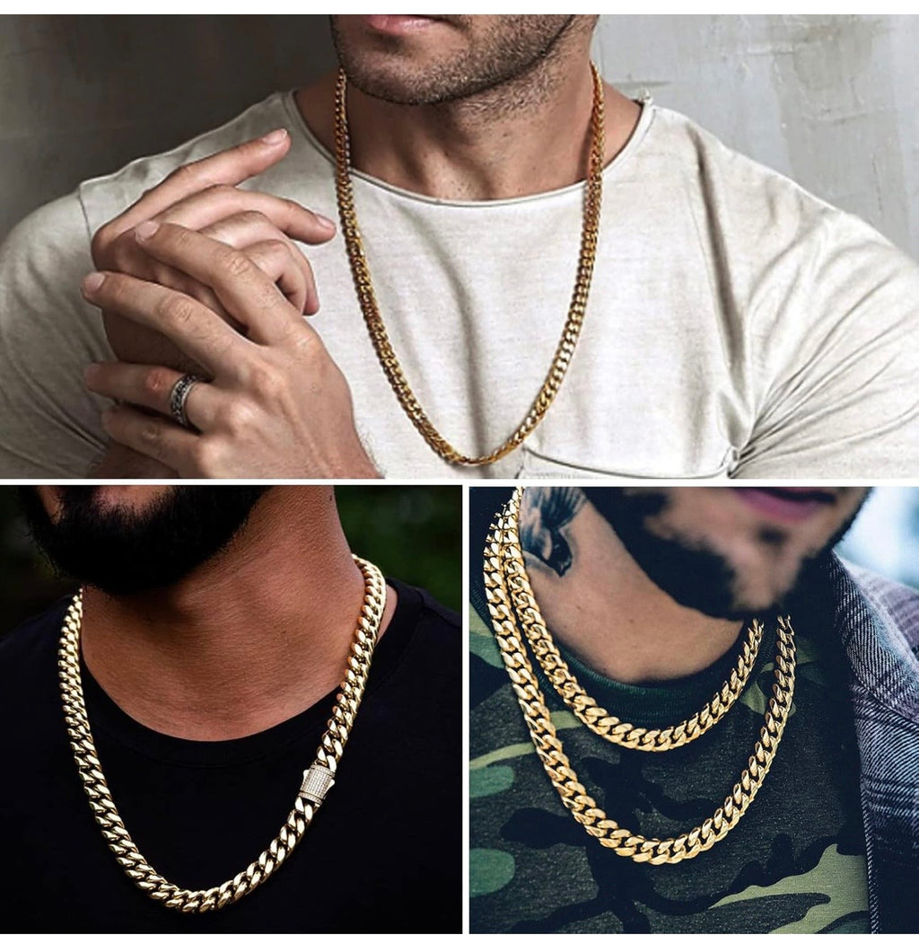 MEN NECKLACE PENDANT HYPOALLERGENICITY STAINLESS STEEL 6 MM 22 INCHES