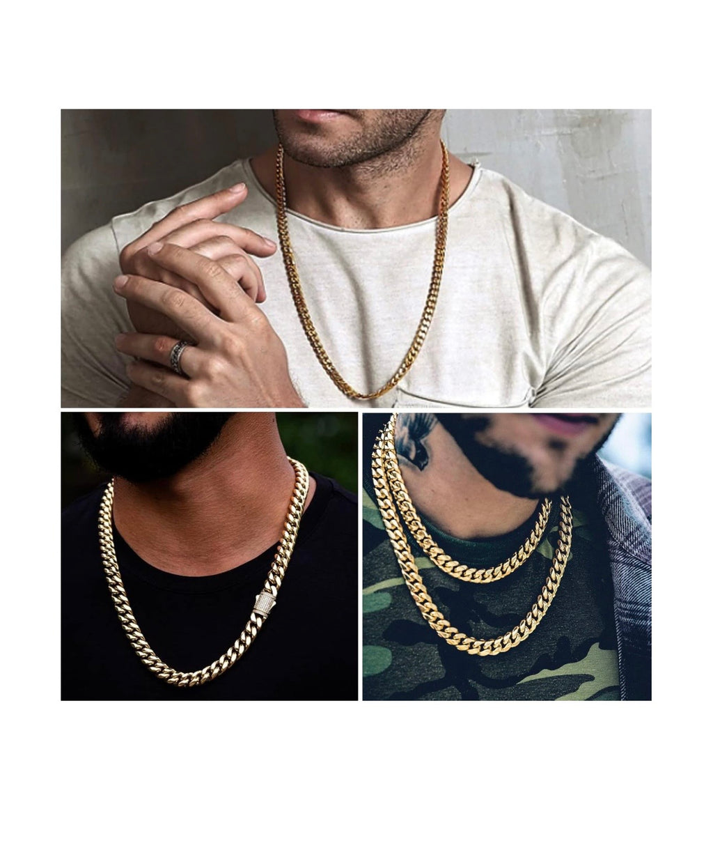 Cuban Link Chain Necklace Steel Hip Hop Jewelry for Women and MEN 8mm 20 Inches 51 cm