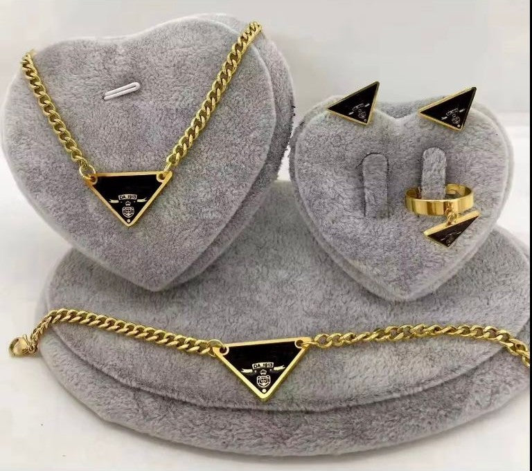 Letter Set  4 pieces for women necklaces ,earrings, bracelet and ring