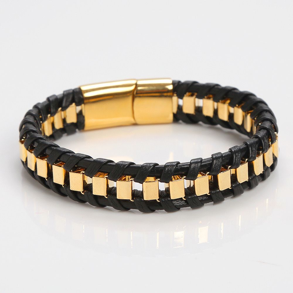 Men's Bracelet very elegant stainless steel gold and black