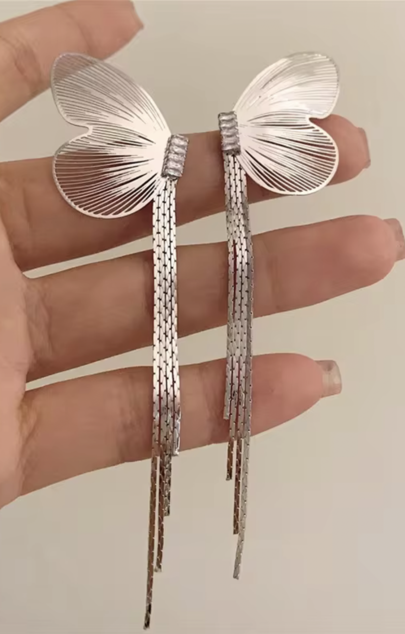 Silver butterfly earrings for women